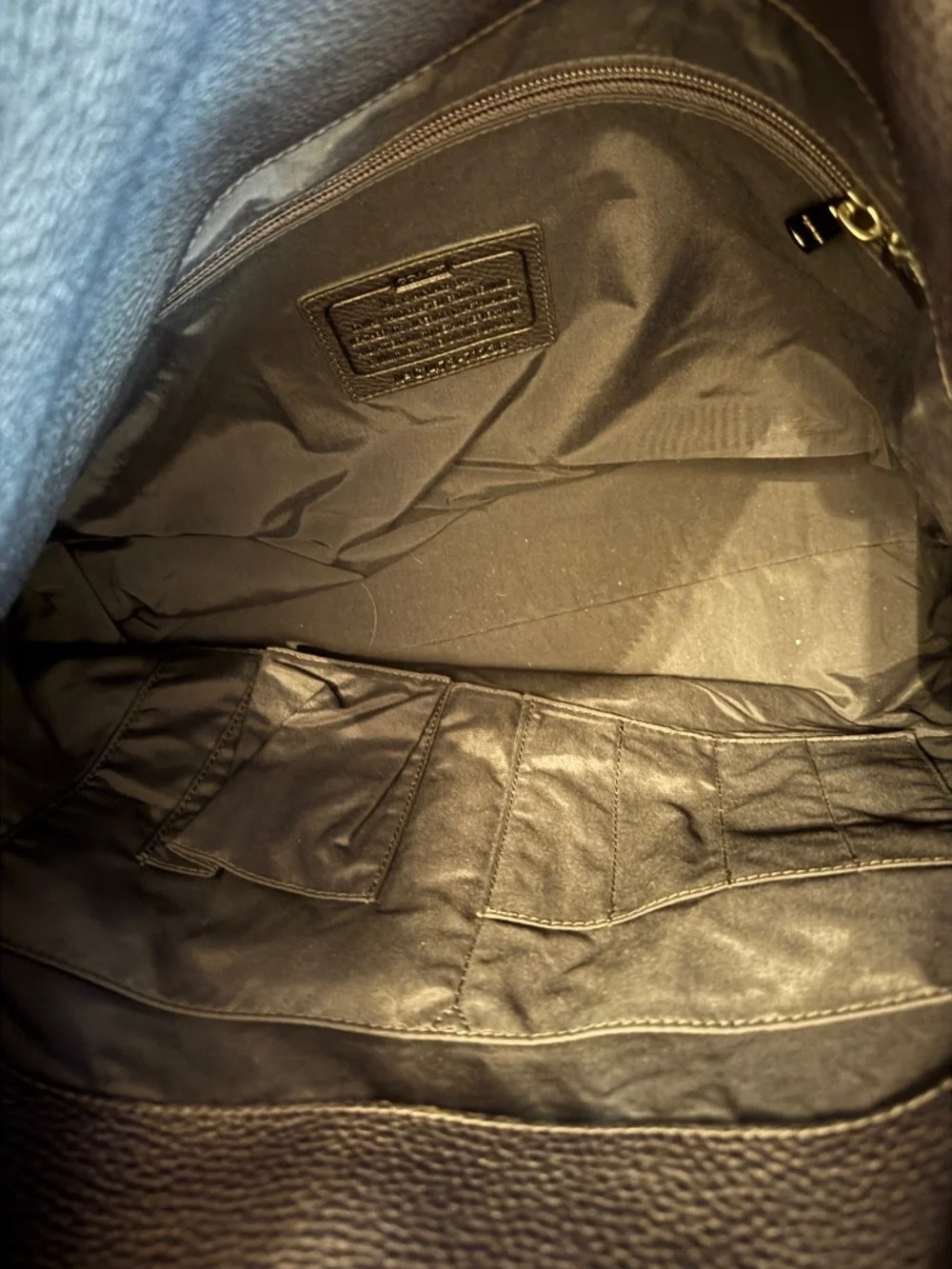 LN Coach Black All Leather Laptop Messenger Crossbody Shoulder Bag